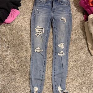 Distressed Blue Women's Jeans American eagle skinny jeans size 2